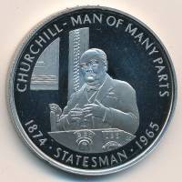 (2005) Монета Фолклендские Острова 2005 год 50 пенсов "Черчилль - политик" Медь-Никель  UNC